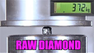 How Strong Are Uncut Diamonds Hydraulic Press Test [upl. by Orr652]