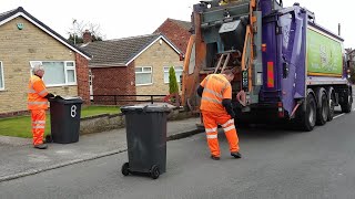 Bin lorry in Rotherham collecting black bin [upl. by Ijneb855]