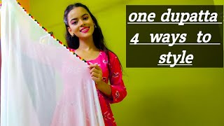 One dupatta 4 differet ways to style  simple styling [upl. by Renate610]