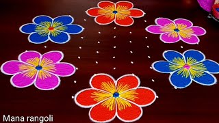 kolam easy with dotspulli kolam 15 to 8dot kolam designspulli kolangallatest kolangalnew kolam [upl. by Anaoy420]