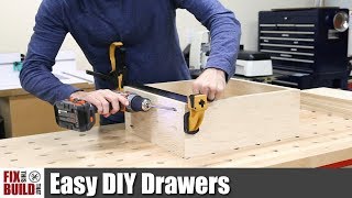 Easy DIY Drawers with Pocket Screws  How to Make [upl. by Yarak478]