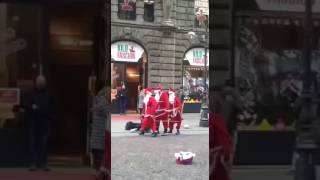 Dancing Santa Claus on Street [upl. by Ennairb]