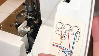 HOW TO Thread a Serger Machine Singer Tiny Serger [upl. by Enirehtahc314]