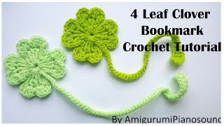 Shamrock Four Leaf Clover Crochet Tutorial with narration [upl. by Ennahgiel]