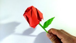 Rosa de Origami  How to make a paper rose [upl. by Etiuqal536]