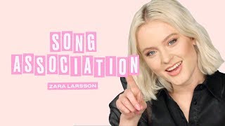 Zara Larsson Sings Daft Punk Beyoncé and Whitney Houston in a Game of Song Association  ELLE [upl. by Esnohpla]