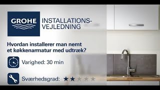 Installation af vandhane med udtræk  GROHE [upl. by Miko]