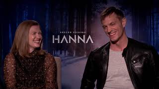 Mireille Enos amp Joel Kinnaman Interview Hanna [upl. by Lleryd]