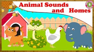 Animals Sounds amp Homes  Nursery Rhymes  Children Songs  Educational Songs [upl. by Dyrrej]