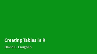 Creating Tables in R [upl. by Elimaj]