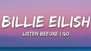 Billie Eilish  listen before i go Lyrics [upl. by Leslie591]