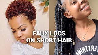 FAUX LOCS ON SHORT HAIR  DIY Beginner friendly [upl. by Dallas781]