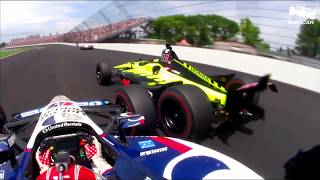 Raw Video Rahal Bourdais crash during 2019 Indy 500 [upl. by Esydnac602]