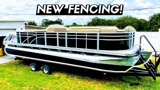 Installing Brand New Fencing on a Party Pontoon Boat  Episode 6 [upl. by Cosma441]