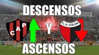 ASCENSOS Y DESCENSOS HISTORICOS DEL FUTBOL ARGENTINO 1 [upl. by Asyal]