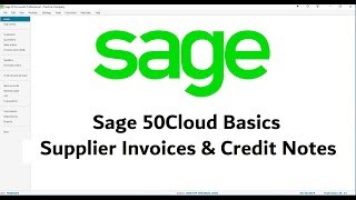 Sage 50Cloud Tutorial  Supplier Invoices amp Credits  Lesson 8 [upl. by Cyndia]