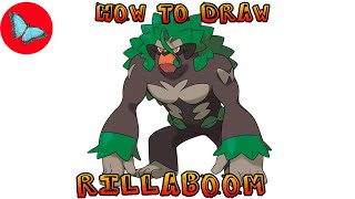 How To Draw Pokemon  Rillaboom  Drawing Animals [upl. by Aihselef455]