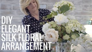 DIY Elegant Silk Floral Arrangement EASY [upl. by Benoite]