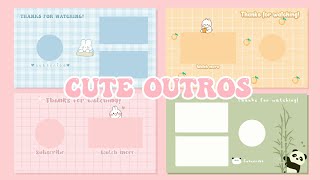 CUTE OUTRO TEMPLATES No credit needed Free 🍰Part2 [upl. by Alyworth]