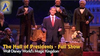 The Hall of Presidents  Full Show starring Obama at Disneys Magic Kingdom [upl. by Ahseikram748]