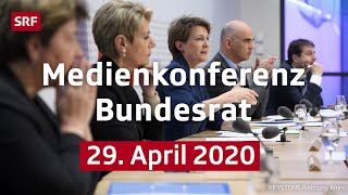 Medienkonferenz des Bundesrats  29 April 2020  SRF News [upl. by Ydasahc182]