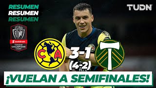 Resumen y goles  América 3421 Timbers  CONCACHAMPIONS 2021  Cuartos vuelta  TUDN [upl. by Lema]