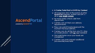 AscendTMS Carrier Portal Webinar How To Stay Connected [upl. by Venice]