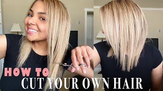 HOW TO CUT YOUR OWN HAIR AT HOME  DIY Layered Haircut Tutorial [upl. by Yeniffit]