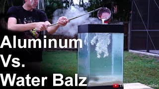 Molten Aluminum Vs Spitballs  SO COOL water balz [upl. by Reivilo]