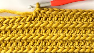 Front Two Loop Half Double Crochet Stitch [upl. by Angelle]