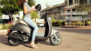 Scooter  Coleman Powersports JL49 Product Showcase 50cc [upl. by Arracot]