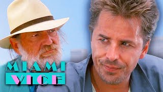 Crockett Gets Knocked Cold by Willie Nelson  Miami Vice [upl. by Anolahs]