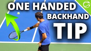 Tip for Instant One Handed Backhand Improvement [upl. by Neenahs540]