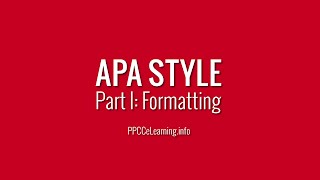 APA Style  Part 1 Formatting [upl. by Ursal521]