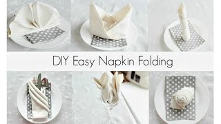 EASY Napkin Folding Tutorials for beginners [upl. by Araec]