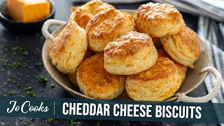 EASY Cheddar Cheese Buttermilk Biscuits  JoCookscom [upl. by Lumpkin]