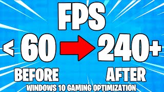 How To Optimize Windows 10 For Gaming Increase FPS amp Performance on PC Works 2021 [upl. by Viccora355]