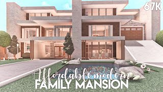 Affordable Modern Family Mansion  Bloxburg Build [upl. by Htiek821]