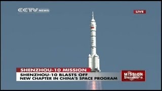 Launch of Manned Chinese Shenzhou10 Spacecraft [upl. by Obediah303]