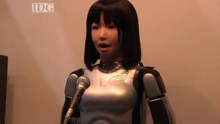 CEATEC The HRP4C robot sings a song with Yamahas Vocaloid [upl. by Atiuqaj]