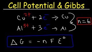 Cell Potential amp Gibbs Free Energy Standard Reduction Potentials Electrochemistry Problems [upl. by Kipper]