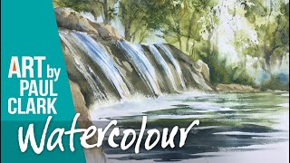 How to paint a waterfall in watercolour by Paul Clark [upl. by Kosiur]