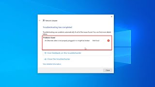 Fix A Network Cable Is Not Properly Plugged In Or May Be Broken  Windows 10 [upl. by Brittnee]