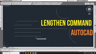 LENGTHEN Command in AutoCAD  AutoCAD Tutorials for Beginners [upl. by Jo-Anne]