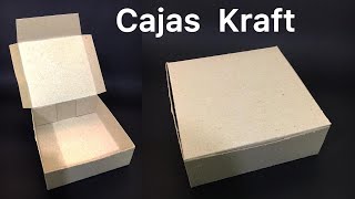 Caja cuadrada en carton KRAFT  Paso a paso [upl. by Enymzaj734]