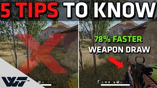 5 TIPS TO KNOW  Insane weapon draw speed no animation  more  PUBG [upl. by Hisbe]