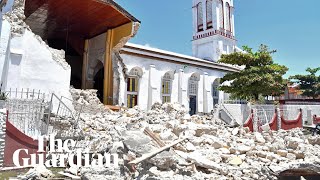 Haiti drone footage shows devastation after deadly 72magnitude earthquake [upl. by Alrep]