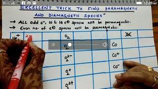 Trick To Find Paramagnetic and Diamagnetic species [upl. by Ahsika]