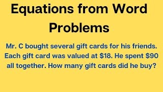 Writing Equations from Word Problems [upl. by Oren]