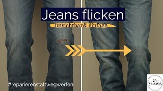 Jeans flicken reparierenstattwegwerfen  Two and a half seams [upl. by Orelia830]